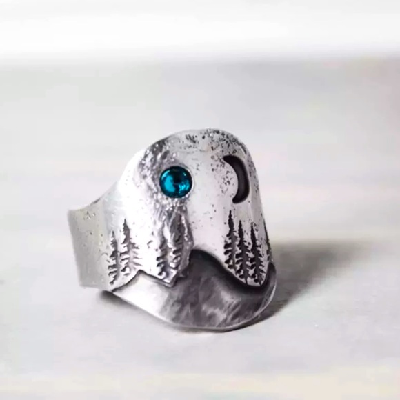 1 LEFT! ๐ BOHO Mountain Engraved CZ Gem Ring ๐ - Picture 3 of 12